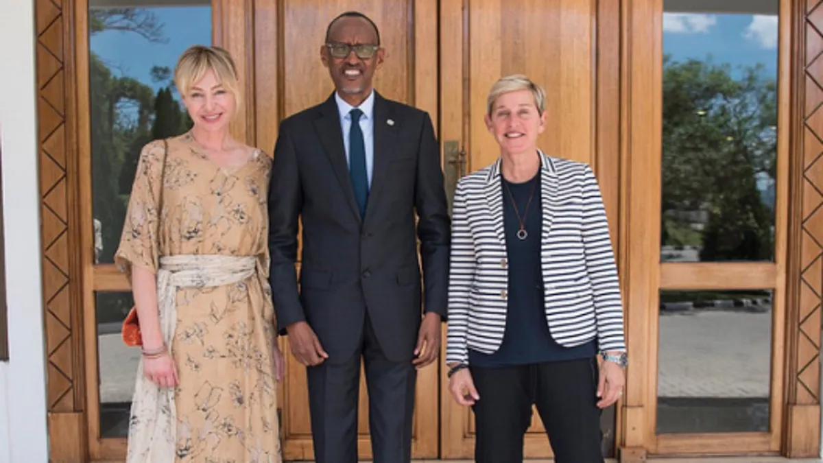 Rwanda Hollow LGBTQ Support Activists Demand Genuine Rights Portia De Rossi Ellen De Generes and Paul Kagame