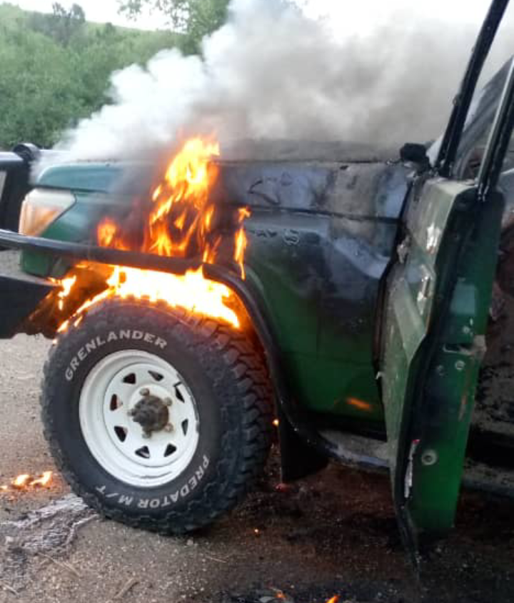ADF Tour Attacks 004 - Tourists Killed, Cars Torched in Kasese Terror Attack