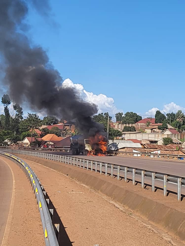 Kampala Police and Fire Services Act Swiftly to Control Northern By-pass Fuel Tanker Fire