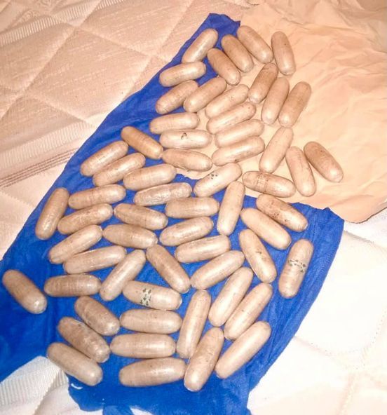 Pellets of heroin found by DCI
