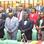The House in prayer prior to commencement of the session on Tuesday, 17 October 2023 chaired by Deputy Speaker Thomas Tayebwa Parliament
