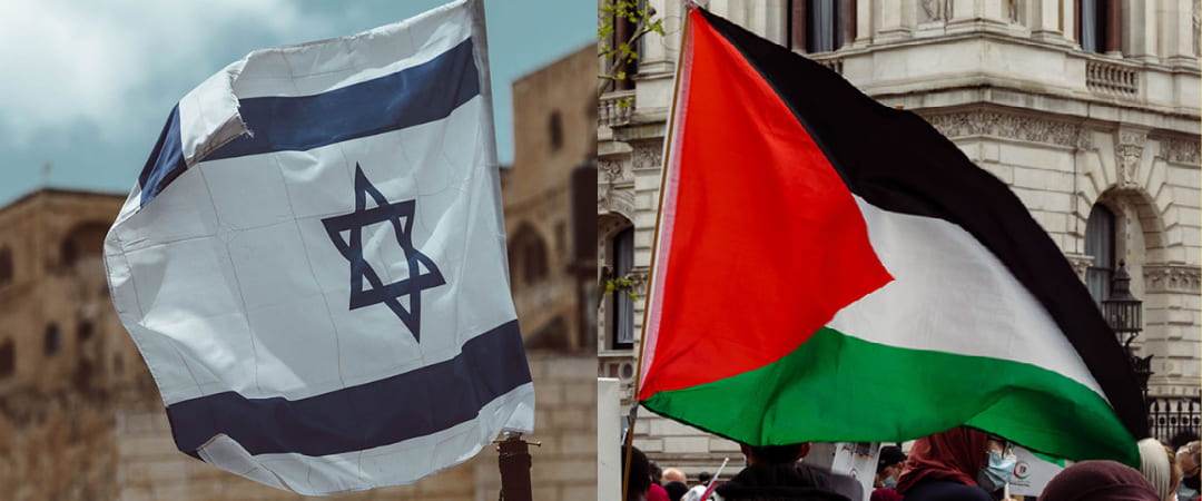 israel palestine flags