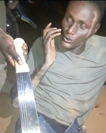 men with machetes captured in viral video captured by kampala police