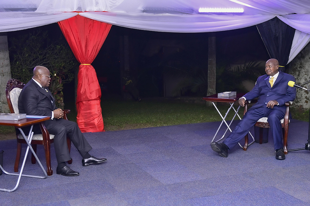 Museveni, Ghana's Akufo Addo meet on NAM Summit sidelines