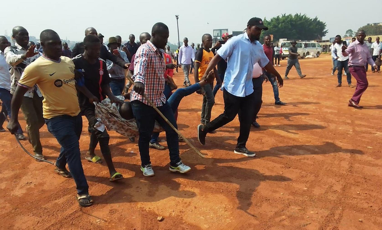 bwaise taxi park erupts in violence as outgoing and incoming leadership clash
