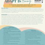 job vacancy adapt project seeks data management assistant