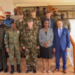 Rosette Byengoma, the Permanent Secretary of the Ministry of Defence and Veteran Affairs and Algeria delegation at Mbuya in Kampala. Courtesy photos