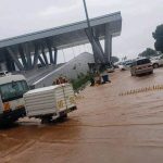 New Entebbe Airport terminal ravaged by floods after a Saturday evening downpour.