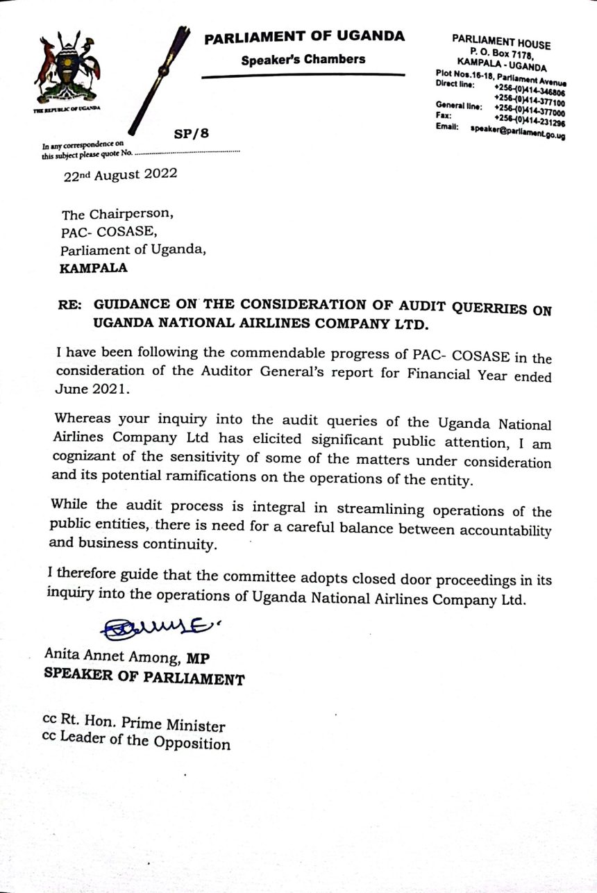 Ssenyonyi Accuses Speaker of Covering Up Uganda Airlines Corruption