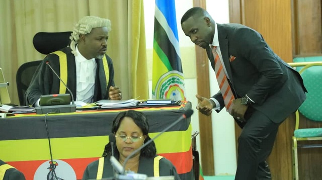 Opposition Leader Slams Government for Empty Promises on Corruption and Economic Challenges - Ssenyonyi confers with Deputy Speaker Tayebwa during the sitting of the House.