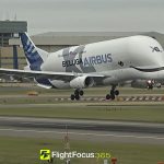 Strange Plane Lands at Heathrow Airport. Beluga Airbus Plane