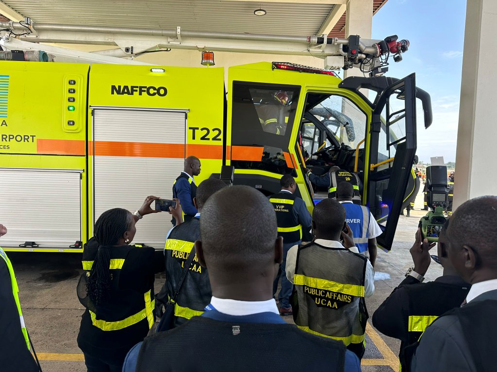 Entebbe International Airport has added two new fire trucks to its fleet, enhancing safety measures and capacity to respond to emergencies.