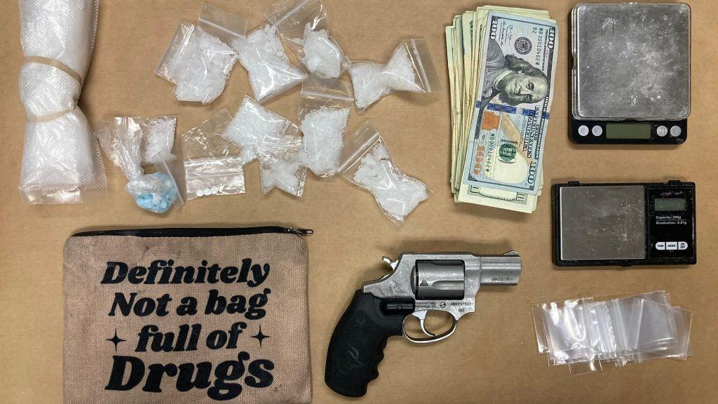 Police in Portland, Oregon, discovered illegal drugs in a bag labeled "definitely not a bag full of drugs" during a traffic stop involving a stolen car.