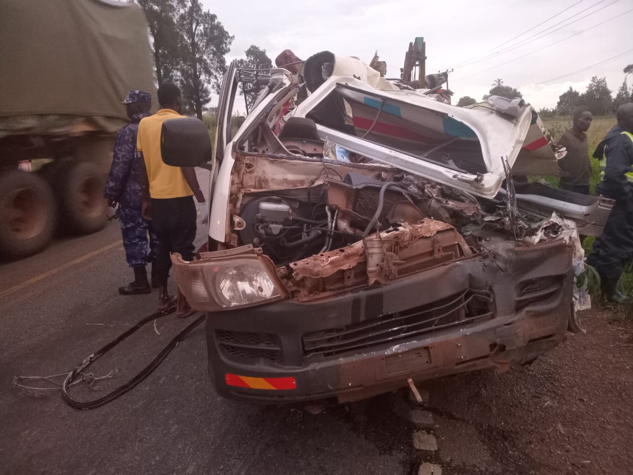 Six Killed, Eight Injured as Taxi Crashes Into Parked Sugarcane Truck in Kakira